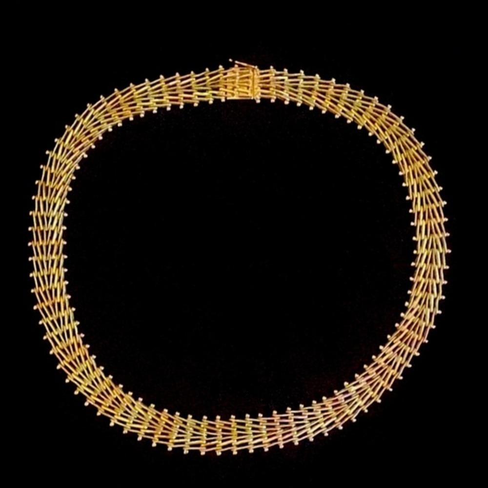 Necklace chain magnificent jewelry 14K Tri-Color Gold🌲 “Pine” solid gold 58.8gr - Picture 2 of 15